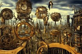 Steampunk City In The Style Of Dali