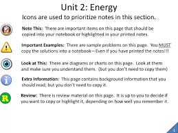 Ppt Unit 2 Energy Icons Are Used To