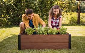 Brown Maple Resin Raised Garden Bed