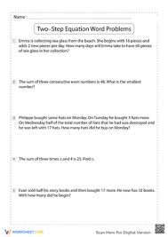 Multi Step Equations Worksheets