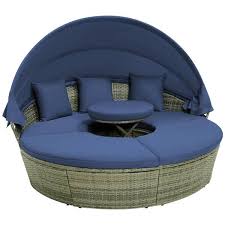 Pe Wicker Outdoor Round Day Bed