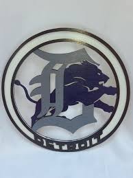 Wood Layered Detroit Lions Sign
