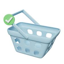 Ping Cart Blue Basket 3d Icon With