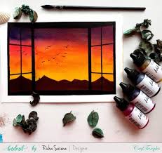 Sunset Through My Window Watercolor