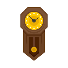 Antique Pendulum Clock Icon Flat