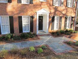 Bluestone Walkway With Brick Edging