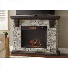 Tv Stand In Gray With Mantel