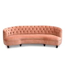 Jayne Curved Sofa Colored Velvet