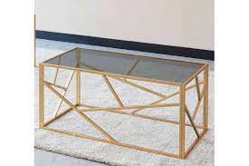 Grey Glass With Golden Legs Coffee Table