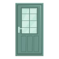 Glass Door Icon Cartoon Vector
