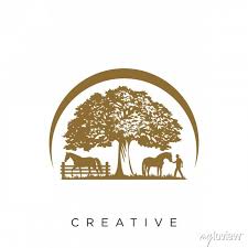 Farm Horse Logo Design Vector Icon