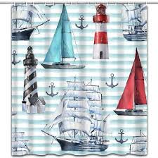 Nautical Lighthouse Sailboat Anchor