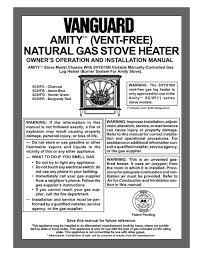 Amity Vent Free Natural Gas Stove