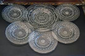 Vintage Serving Plates In Pressed Glass