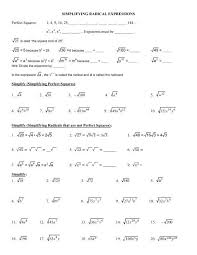 Simplifying Radical Expressions