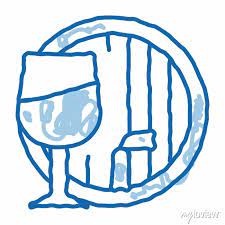 Wine Barrel Doodle Icon Hand Drawn
