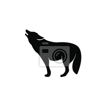 Wolf Logo Icon Silhouette Vector Wall