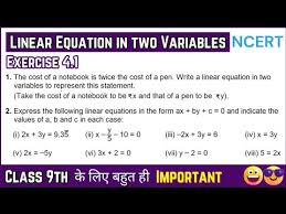 Linear Equation In Two Variables Class