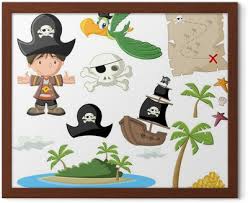 Wall Mural Cartoon Pirate Boy With