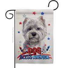 Patriotic White Westie Garden Flag Dog 13 X18 5 Double Sided House Banner Does Not Apply
