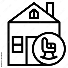 Retirement Home Icon Stock Vector