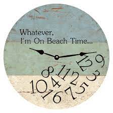 On Beach Time Clock Wver Wall Clock
