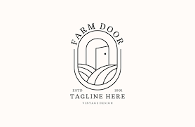 Farming Door Logo Design Rustic Vintage