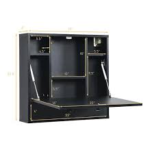 Black Floating 0 Drawer Secretary Desk