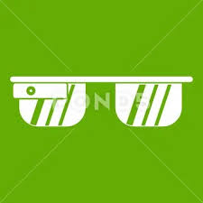 Smart Glasses Icon Green Clip Art