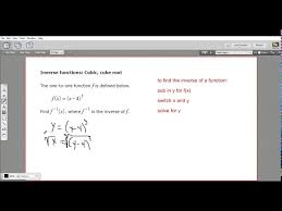 Inverse Functions Cubic And Cube Root