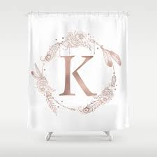 Initial Monogram Shower Curtain