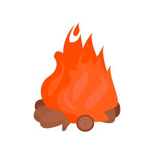 Campfire Flat Icon Colored Vector