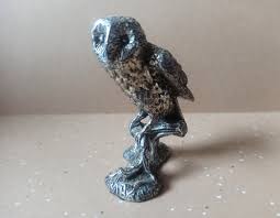 Antique Owl Statue Silvering Owl