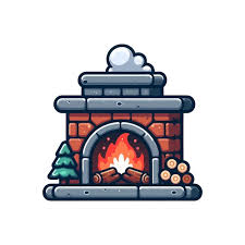 Premium Vector Cartoon Fireplace