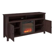 Clihome Brown Tv Stand Fits Tvs Up To