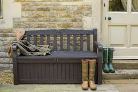 Iceni Wood Look Storage Bench Dark Brown