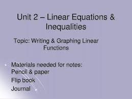 Linear Equations Amp Inequalities