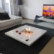 Coffee Table Fireplace With Remote