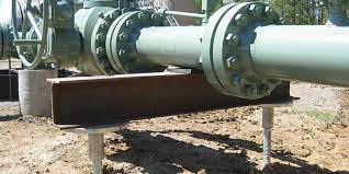 pipe support systems with helical piles