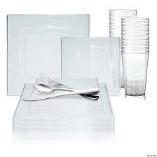Clear Square Plastic Dinnerware Value