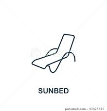 Sunbed Icon Line Simple Summer Icon