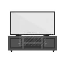 Television Set With Cabinets Greyscale