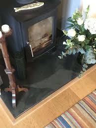 Black Riven Slate Hearth Fireplace