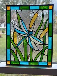 Dragonfly Stained Glass Window Panel