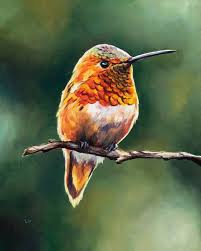 Rufous Hummingbird In The Wild Painting
