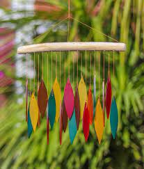 Glass Wind Chime Autumn Fall Leaves
