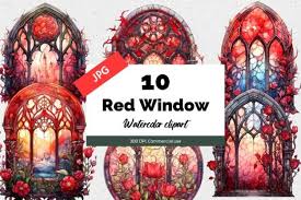 Red Stained Glass Window Clipart Jpg