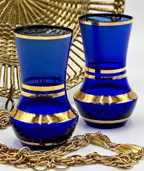 Exquisite Cobalt Blue Glass Vases With