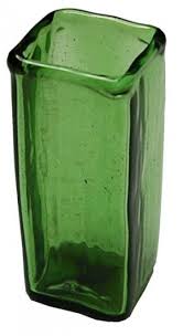 Square Green Glass Vase Tall Bd Hb403