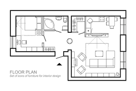 Architecture Plan With Furniture In Top